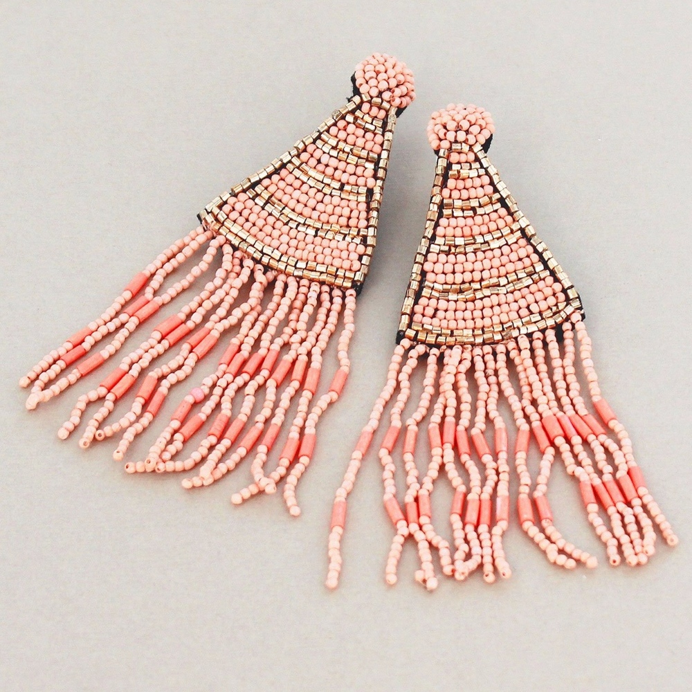 Seed Bead Earrings Coral Reef